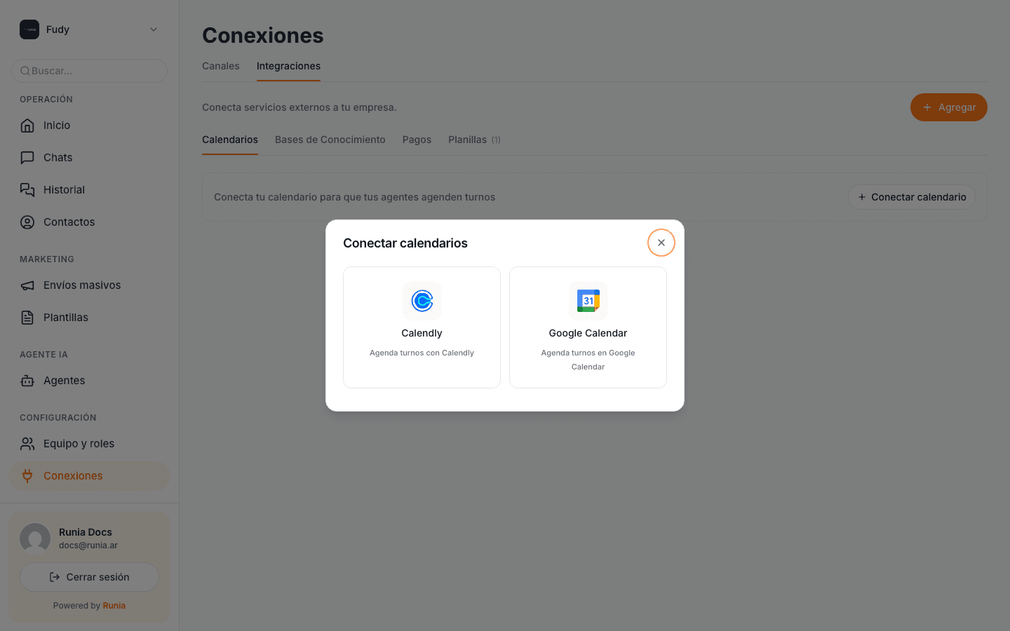 Elegir Google Calendar
